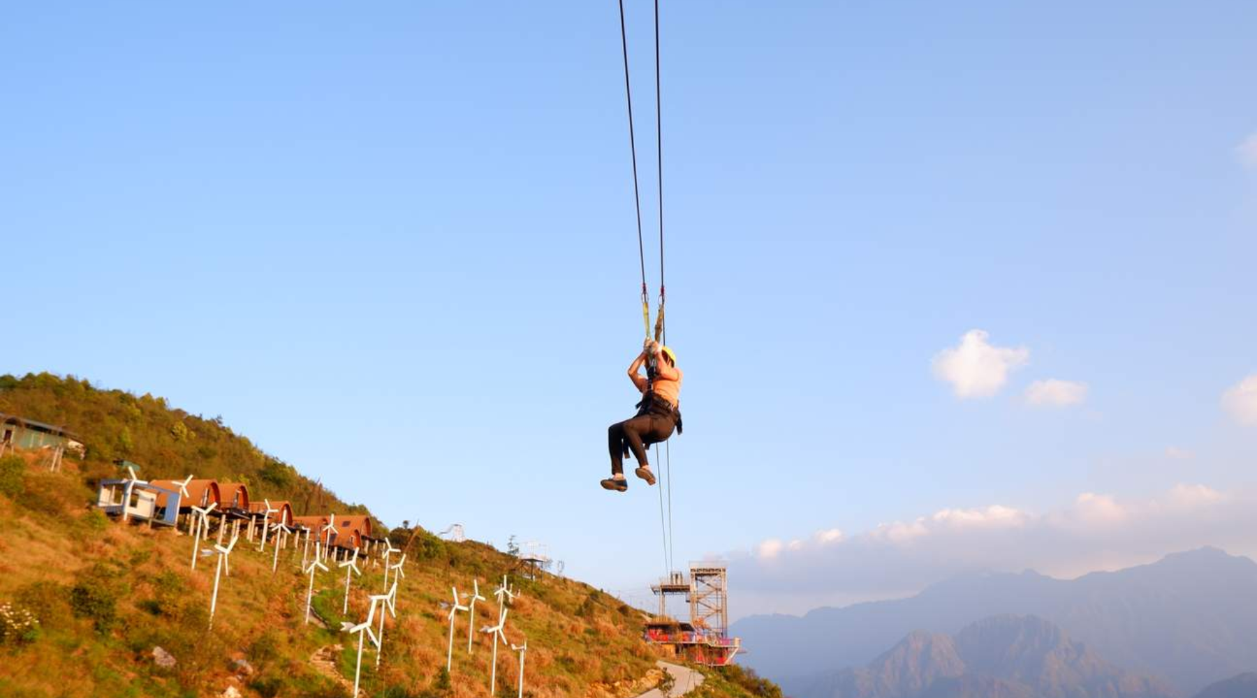 Ziplining across the valley