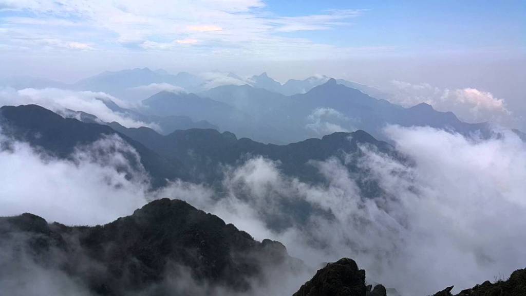 Hoang Lien Son mountain range landscape in northern Vietnam