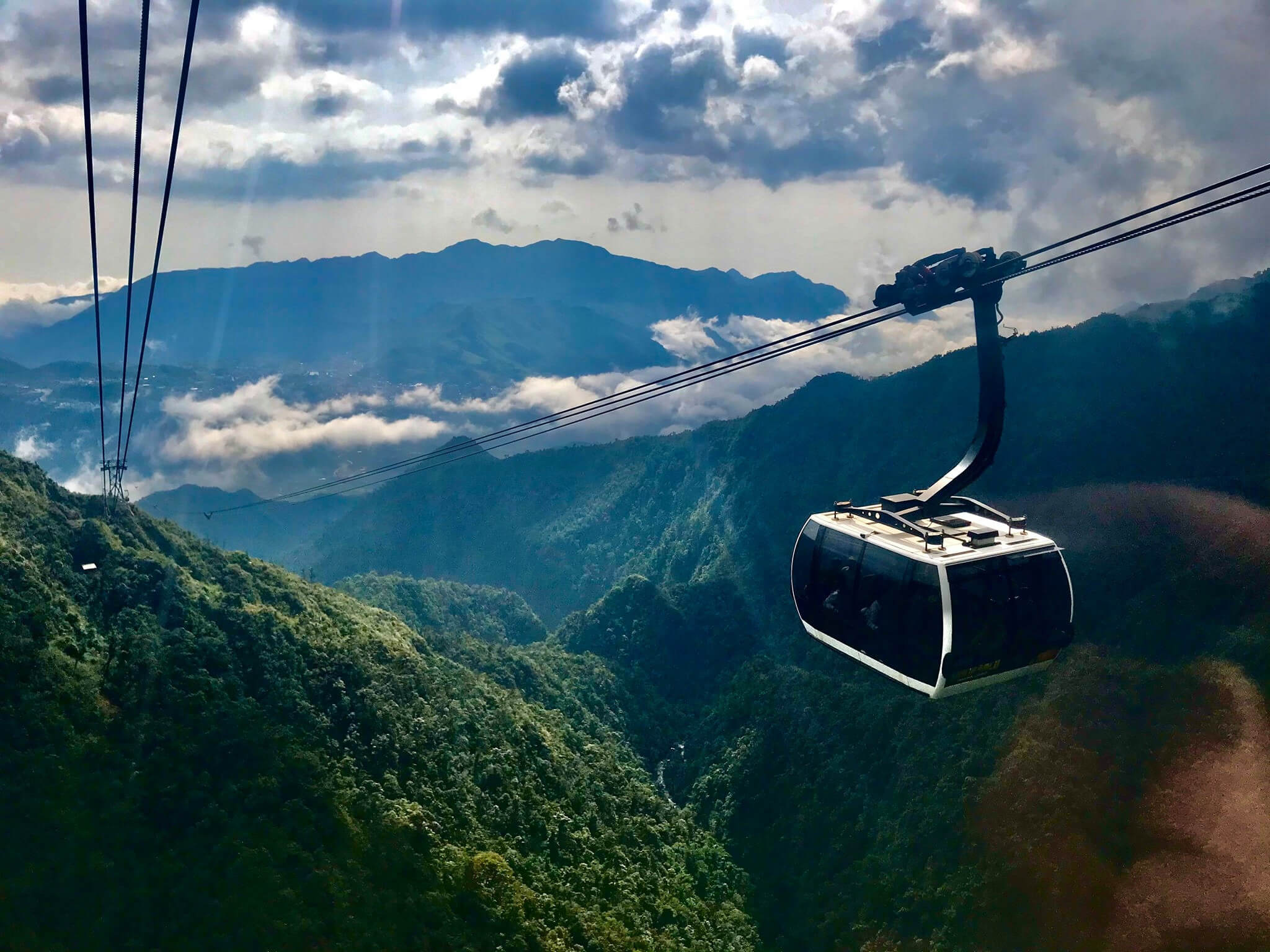 Modern cable car system offering quick access to the mountain peak