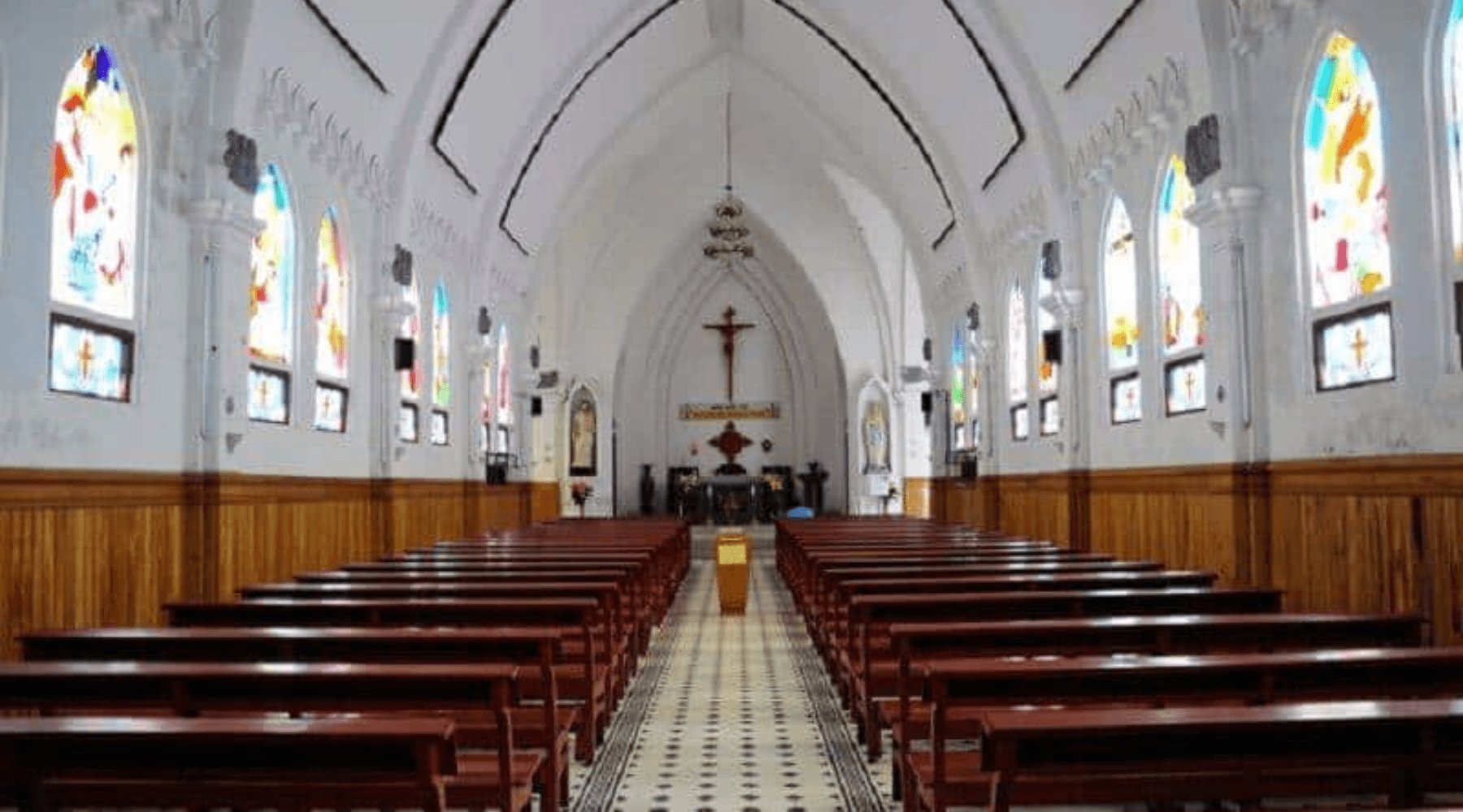 Interior space of the church