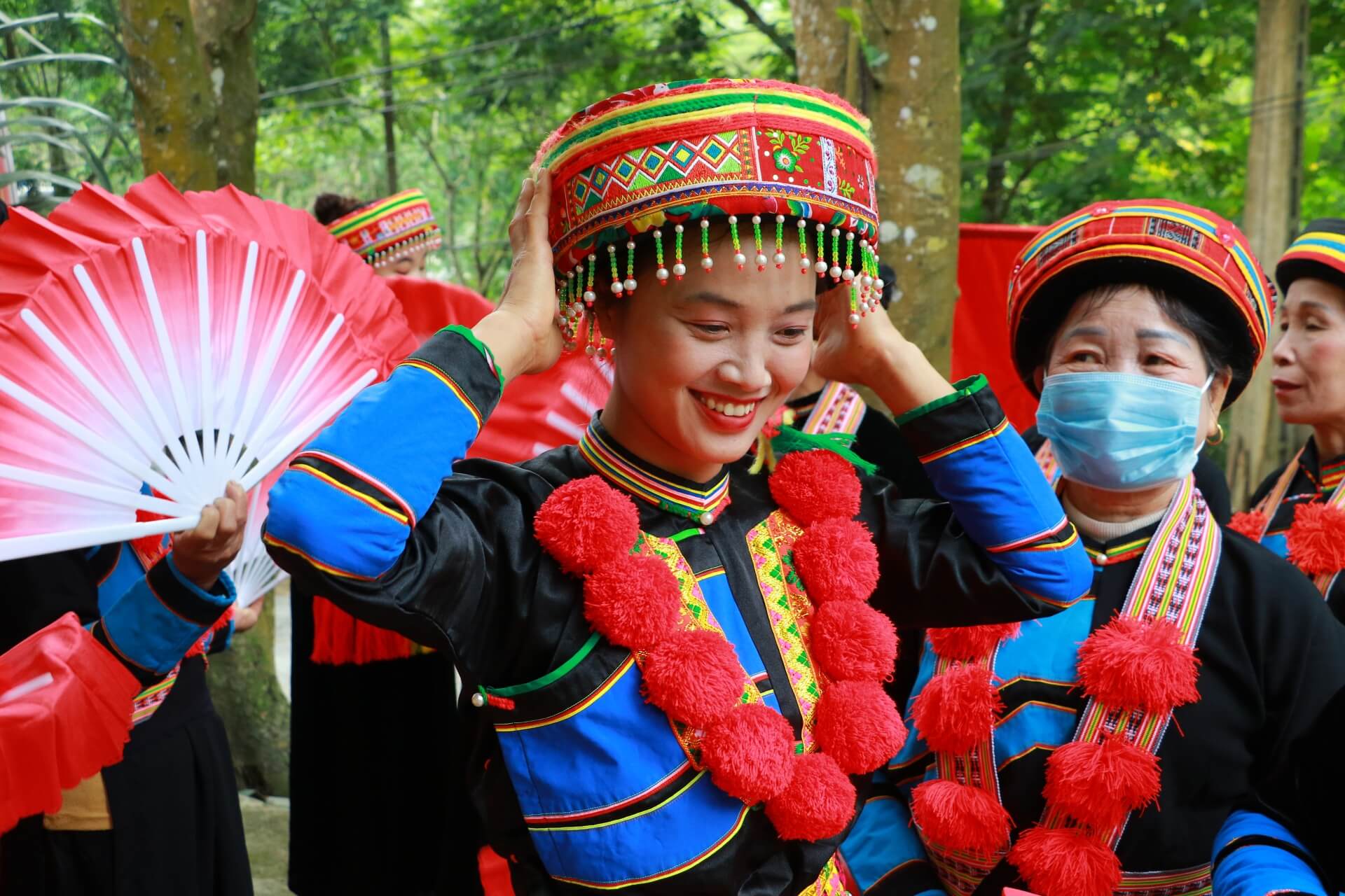 Traditional costumes worn by hill tribe performers