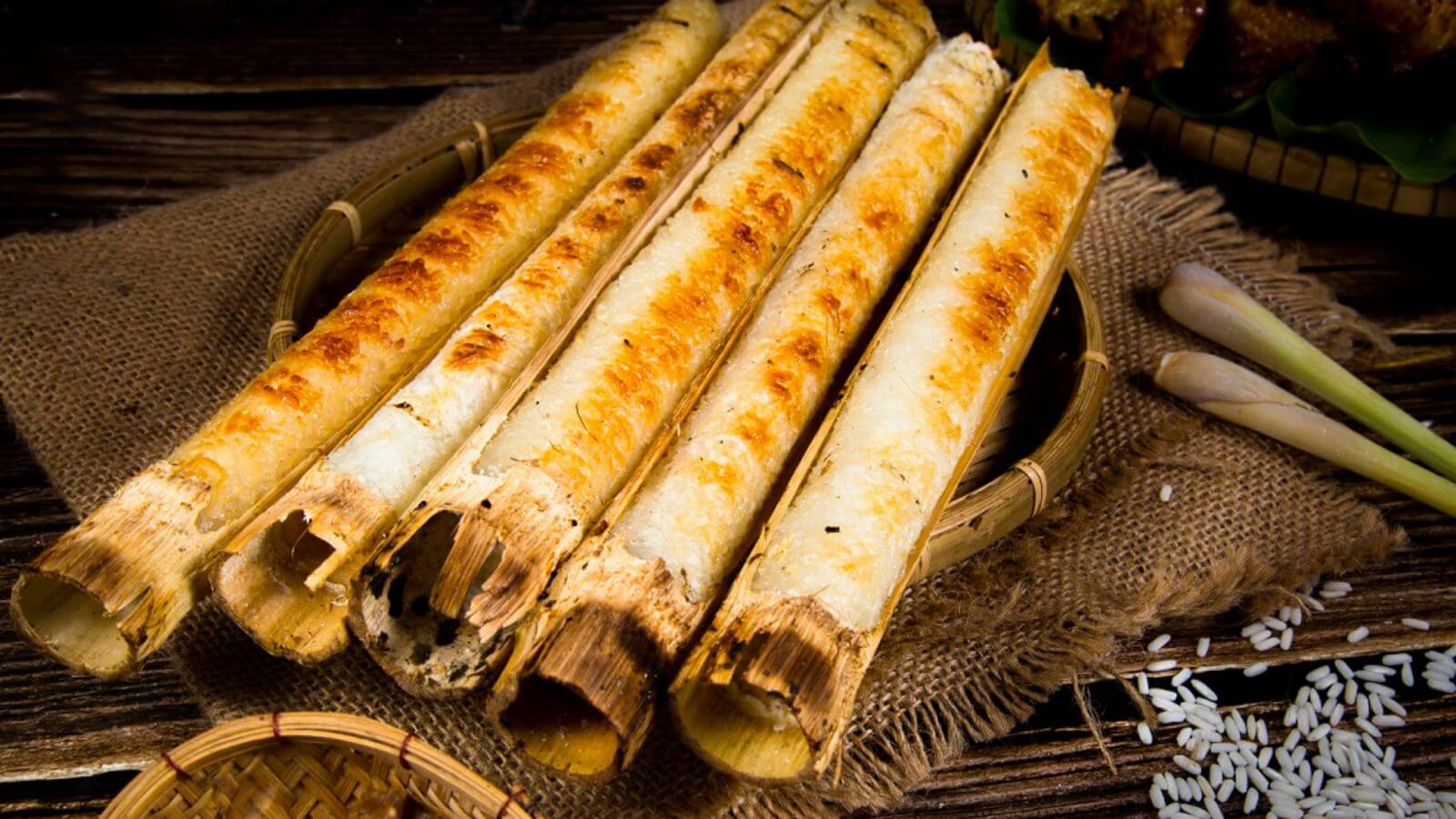 Traditional northern Vietnamese dishes served in a mountain village