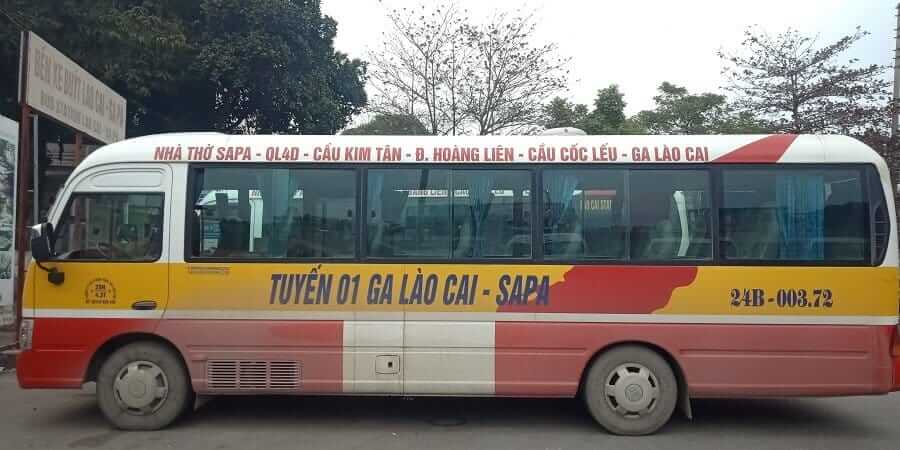Shuttle bus transfer from Lao Cai railway station to Sapa town