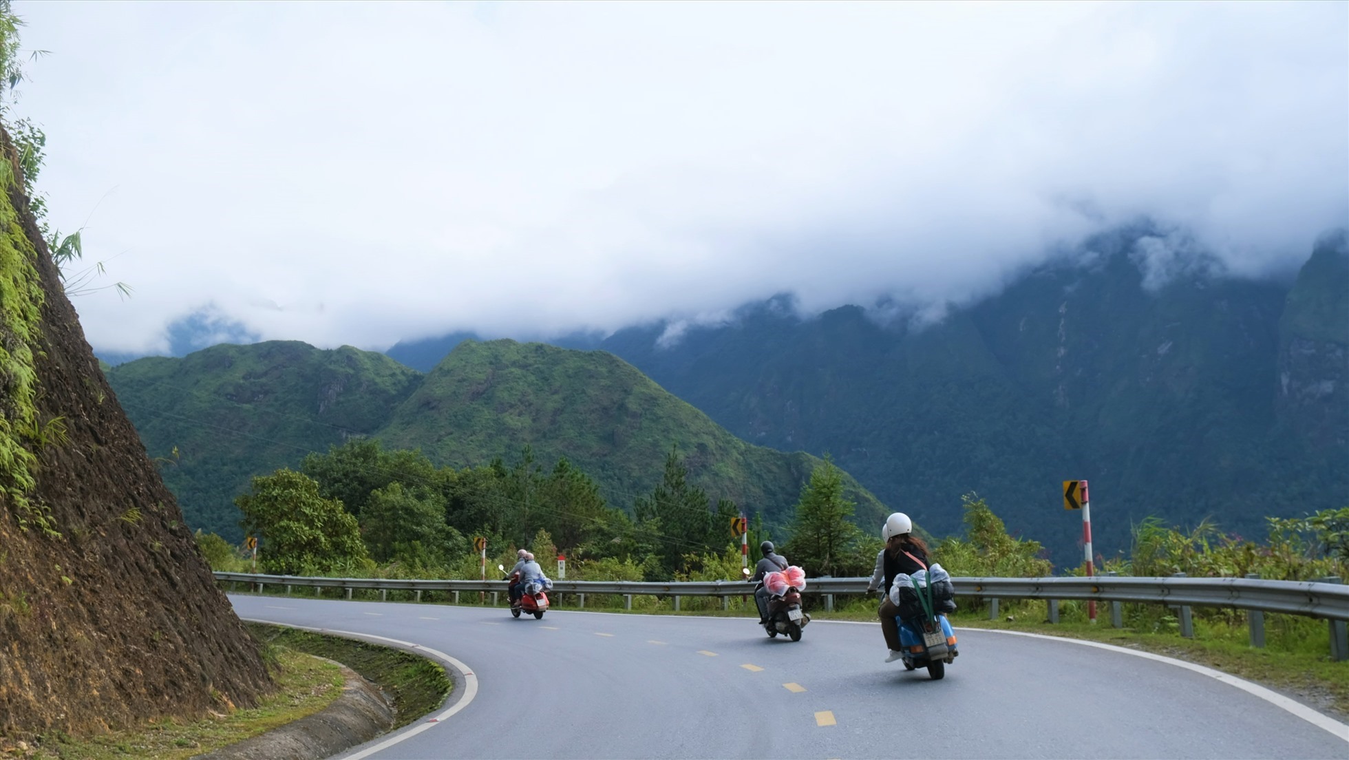 Traveling through winding roads and trails in Sapa countryside